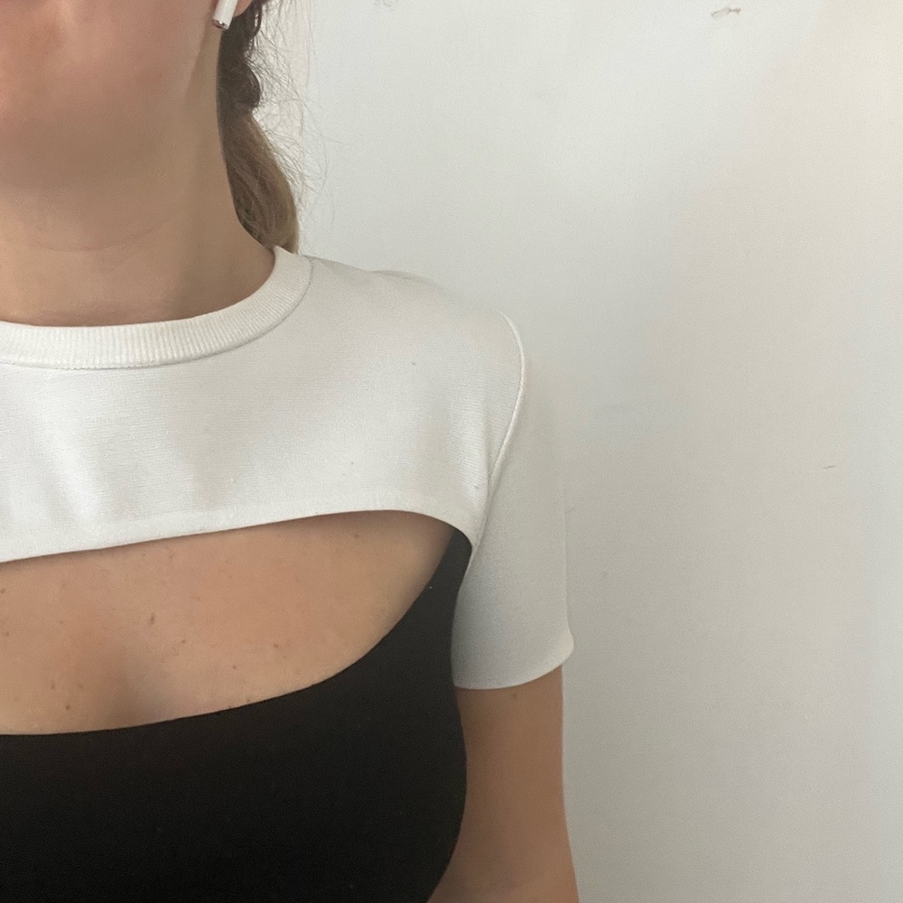 Zara knit cutout contrast top - Picture 6 of 7